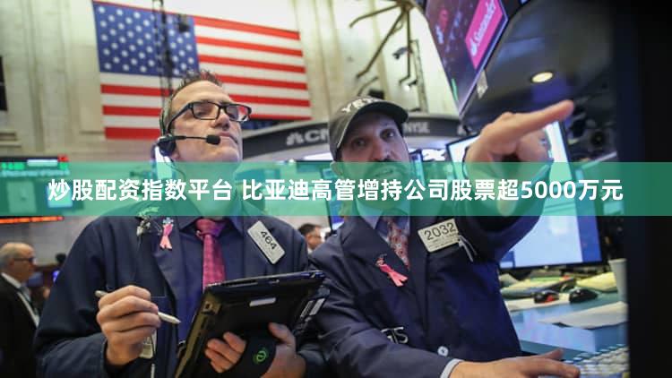 炒股配资指数平台 比亚迪高管增持公司股票超5000万元